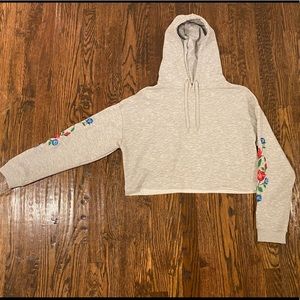 Gray cropped hoodie
